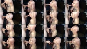 Pink Hair Red Lip Erotic Oral and Facial
